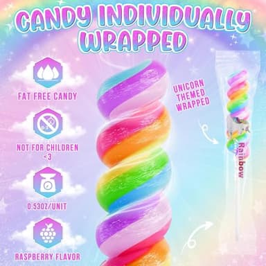 Unicorn Lollipops Individually Wrapped 20pk- Unicorn Party Favors - Unicorn Candy For Unicorn Goodie Bags - Rainbow Candy For Rainbow Party Favors & Unicorn Birthday Decorations - Image 5