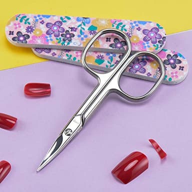 LIVINGO Premium Manicure Scissors Multi-purpose Stainless Steel Cuticle Pedicure Beauty Grooming Kit for Nail, Eyebrow, Eyelash, Dry Skin Curved Blade 3.5 inch - Image 7
