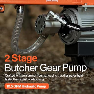 SuperHandy Log Splitter Portable Electric 14 Ton Rapid Auto Return Hydraulic Ram System Bucher Gear Pump 2.5eHP 15Amp Motor Horizontal Full Beam Steel Wedge Firewood Splitting Forestry Harvesting - Image 7