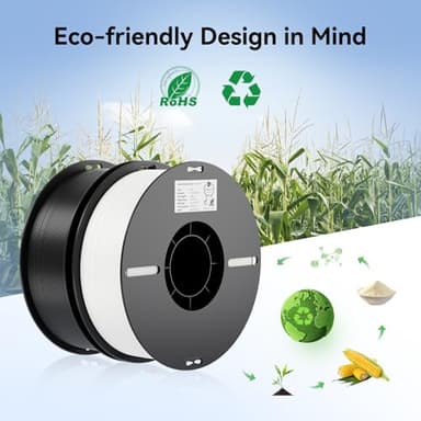 Creality 2kg Black & White PLA 1.75mm Filament Bundle for 3D Printing with No-Tangling Strong Bonding and Overhang Performance, Accuracy +/- 0.02mm - Image 7