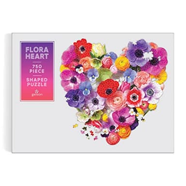 Flora Heart 750 Piece Shaped Puzzle from Galison - Vivid and Bright Puzzle Featuring The Photographic Work of Julie Seabrook Ream, Challenging and Fun, Thick and Sturdy Pieces, Makes an Amazing Gift! - Image 4