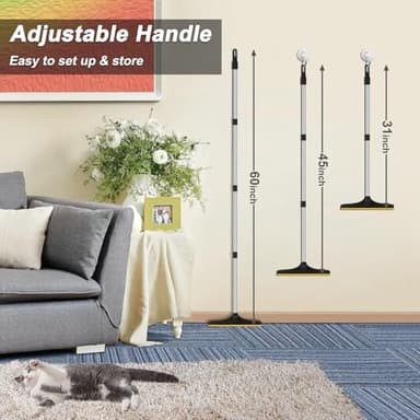 B-Land Carpet Rake for Pet Hair Removal, Reusable Pet Hair Remover with 60” Adjustable Long Handle, Carpet Scraper Dog Cat Hair Remover Tool for Rugs, Mats - Image 5