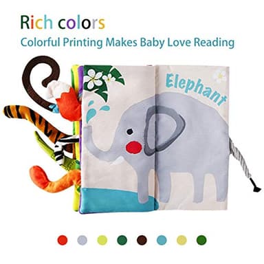 beiens Baby Books Toys, Touch and Feel Crinkle Cloth Book for Infant Baby 0-3-6-12-18 Months, Early Development Interactive Stroller Soft Toys, Newborn Gifts for Boys Girls - Image 8