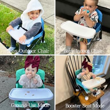 AGUDAN Portable Toddler Booster Seat - Easy-Fold Eating Lawn Camping Chair for Indoor and Outdoor Adventures (Sky Blue) - Image 2
