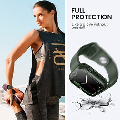 Tensea (2 in 1) for Waterproof Apple Watch Screen Protector Case 41mm Series 9/8/7 Accessories, 360 Front and Back, iWatch PC Face Cover with Tempered Glass for Women Men, 41 mm - Image 5