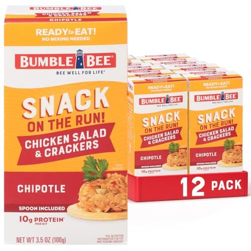 Bumble Bee Snack On The Run Chipotle Chicken Salad with Crackers Kit, 3.5 oz (Case of 12) - Ready to Eat, Spoon Included - Shelf Stable & Convenient Protein Snack - Image 1
