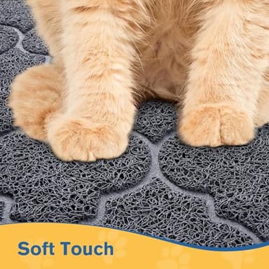 LuxStep Cat Litter Mat Litter Trapping Mat, 23x35 Inch Waterproof and Non-Slip Mat for Clean Floors, Large Litter Pad for Indoor Cat Supplies and Essentials, Grey - Image 3
