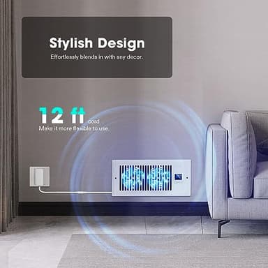 VIVOSUN Quiet Register Booster Fan 4”×10”, Smart Register Vent with Intelligent Thermostat Control, Cooling Heating AC Vent Booster Fan, Matte White - Image 6