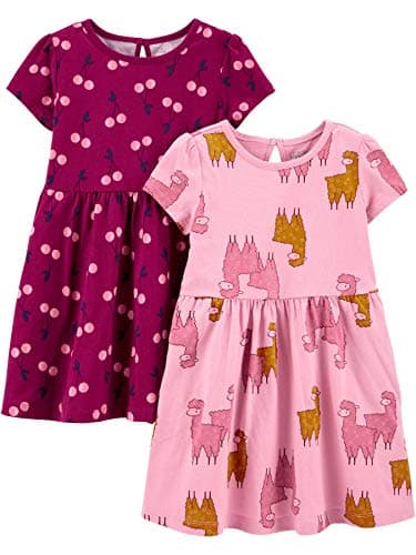 Simple Joys by Carter's Baby and Toddler Girls' 2-Pack Short-Sleeve and Sleeveless Dress Sets - Image 1