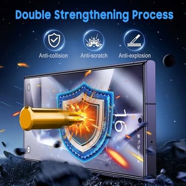 Uyiton UnBreak-Glass for Samsung Galaxy S24 Ultra Screen Protector, [Ultrasonic Fingerprint Support][Auto-Alignment Frame] Scratch-Resistant Bubble-Free S24 Ultra Screen Protector(6.8'' 5G), 2 Pack - Image 3