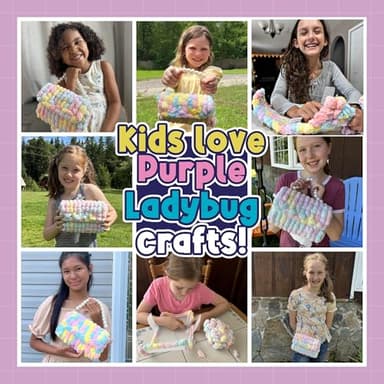PURPLE LADYBUG Make Your Own Pompom Purse Craft Kit - Girls Arts and Crafts Ages 8-12, Gifts for Girls 6-12 Years Old, Complete Handbag Making Set for DIY Project Activity - Image 7