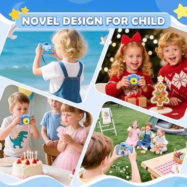 Desuccus Kids Camera Toys Christmas Birthday Gifts for Boys and Girls Kids Toys 3 4 5 6 7 8 9 Year Old HD Digital Video Camera for Toddler with 32GB SD Card (Blue) - Image 5