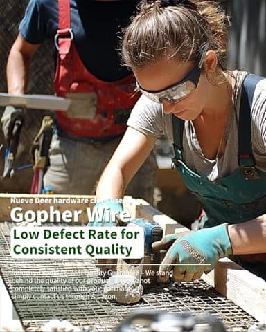 Nueve Deer Galvanized Hardware Cloth 1/4 inch 36 x 100 Ft 23 Gauge - Hot-Dip Galvanized After Welding - Chicken Wire Fencing Wire Mesh Roll Welded Wire Fencing Rodent Wire Mesh Fence - Image 7