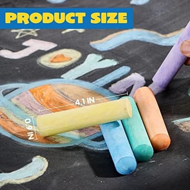 JOYIN 150 Pcs Sidewalk Chalk Set in 30 Packs, 5 Colors, Giant Box Non-Toxic Jumbo Washable Chalk for Outdoor Art Play, Painting on Chalkboard, Kitchen, Blackboard, Playground, Outdoor - Image 7