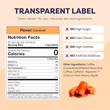 Coffee Concentrate - Cold Brew Coffee, Perfect for Hot or Iced Instant Coffees, Hot Drinks, Cold Brew Concentrate, 35 Servings - Caramel - Image 2