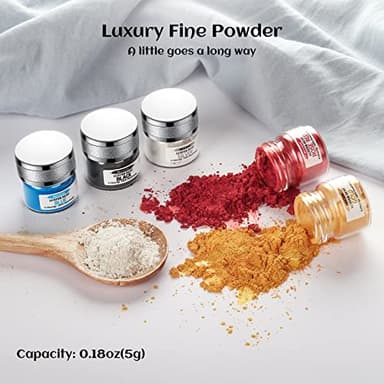 INOCERIS Black Metallic Luster Dust Edible, 5 Grams Food Grade Vegan Shimmer Dust Food Coloring Powder for Cake Decorating, Fondant, Chocolate, Candy, Drinks, Painting & More - Image 4