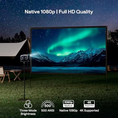 Aurzen BOOM mini Google TV Movie Projector with WiFi and Bluetooth, Voice Control, Family Mode, 20W Dolby Audio, Real-Time Focus, 4K Supported Smart Portable Home Theater Projector Outdoor, Black - Image 9