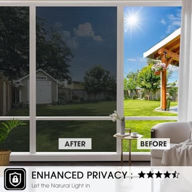 Coavas One Way Privacy Window Film,Reflective Home Glass Mirror Tint See Out Not in,Heat UV Blocking Static Cling for Office Front Door Daytime Privacy Covering, Blue-Silver,29.5x157.5 in - Image 4