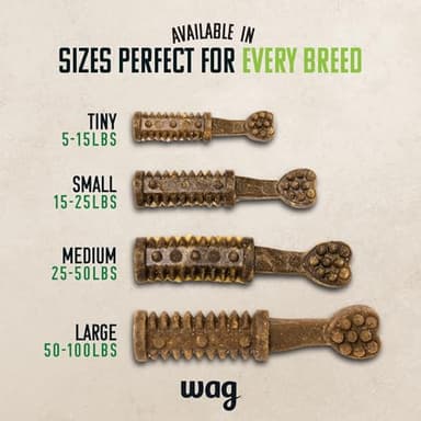 Amazon Brand - Wag Dental Dog Treats to Help Clean Teeth & Freshen Breath - Medium, Unflavored, 36 Count (Pack of 1) - Image 6