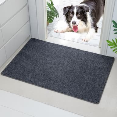 Mibao Front Door Mat Entrance, Non-Slip Absorbent Waterproof Welcome Doormat with TPR Backing, Dirt Trapping Entrance Inside Floor Mats for Entryway Washable Low-Profile, 29.5" x 17", Dark Grey - Image 9