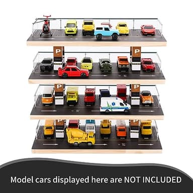 Saichotoy Display Case Compatible with Hot Wheels & Matchbox, 1/64 Scale Diecast Toy Car Storage, Parking Garage Diorama - Freestanding Storage with 4 Levels 24 Spots Maximum 40 Cars - Image 4