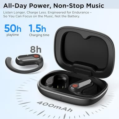 BUGANi Open Ear Headphones Earbuds Wireless: Bluetooth Headphones 5.4 Wireless Earbuds, 50H Playtime, IPX5 Waterproof Ear Buds for Running - Image 8