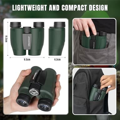 12x32 Compact Binoculars for Adults and Kids - High Powered Lightweight Small Binoculars with Large View - Super Bright Waterproof Binocular for Bird Watching Travel Cruise Ship Hiking Sports Concert - Image 4
