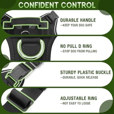 WINSEE Mesh Dog Harness with 10 Pet Patches for Medium Service Dog in Training, Breathable Tactical Molle Vest with Double Handle, Reflective Military Pet Vest for Walking Hiking - Image 7