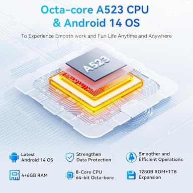 Jeazans Android Tablet, 10.1 inch Tablets with 1280 * 800 IPS HD Touchscreen, Octa-Core Processor, 10(4+6) GB RAM 128GB ROM, 1TB TF Card Expandable, 5G/2.4G WiFi, BT 5.0,Dual Camera, 2025 US Version - Image 2