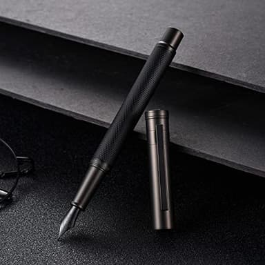 Hongdian Black Forest Fountain Pen Medium Nib Classic Design with Converter and Metal Pen Case Set - Image 9