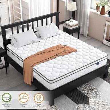 Vesgantti 12 inch Twin Size Mattress, Hybrid Single Mattress in a Box with Memory Foam and Pocket Spring, Ergonomic Design & Pressure Relief, Medium Firm Feel, 39"*75"*12" - Image 6