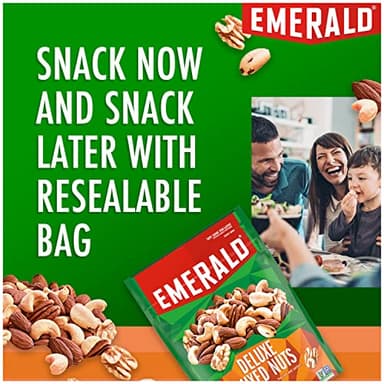 Emerald Salted Deluxe Mixed Nuts (1-Pack) | 5oz Resealable Bulk Bag | Cashews, Almonds, Walnuts, Brazil Nuts, Pecans | Plant-Based Protein | No Artificial Flavors, Preservatives, or Synthetic Colors - Image 4
