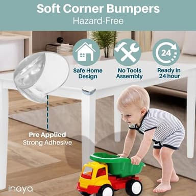 Inaya Complete Baby Proofing Kit - Child Safety Hidden Locks for Cabinets & Drawers, Adjustable Safety Latches, Corner Guards and Outlet Covers - Baby Proof Pack to Keep Your Child Safe at Home - Image 5