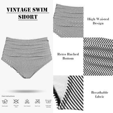 Amy Babe Women's Twist Front Full Coverage Swimsuit V Neck Padded High Waisted Ruched Bikini Set Two Piece Bathing Suit - Image 6