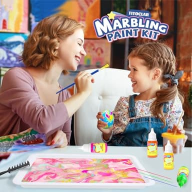 Titoclar Water Marbling Paint for Kids, Art Supplies for Kids,Arts and Crafts for Girls Boys Ages 8-12 6-8 3-5, Birthday Gifts Toys for Girls 3+ Years Old - Image 7
