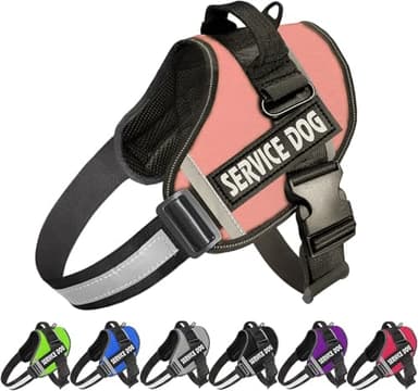 JSXD Dog Harness,No-Pull Service Dog Harness with Handle Adjustable Outdoor Pet Dog Vest 3M Reflective Nylon Material Vest for Breeds,Easy Control for Small Medium Large Dogs - Image 1