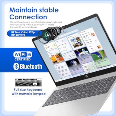 HP 15.6 Business Touchscreen Laptop Computer - w/Office Lifetime & Windows 11 Pro & DVD Drive | 15.6" HD 250 nits Touch Display | Intel i3 1215U | Wi-Fi6 | 32GB RAM • 1TB SSD - Image 8
