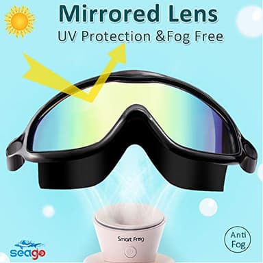Kids Goggles for Swimming 2 Pack No Leaking Anti-Fog Outer Eye Fit with Wide View UV Protection Crystal Clear Watertight Swim Goggles with nose cover Suitable for Children Youth Boys Girls Age 3 to 14 - Image 2