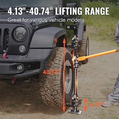 VEVOR Farm Jack 48 inch Utility High Lift Jack, 7000 lbs Capacity Ratcheting Off Road Jeep Jack, Heavy-Duty Farm Jack for Tractor, Truck, SUV, Bumper Lift, Orange - Image 3