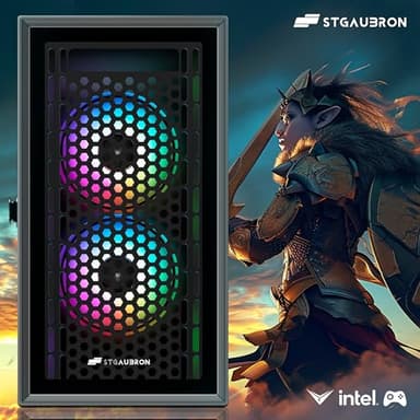 STGAubron Gaming PC Computer Desktop, Intel i7 Xeon E5, Radeon RX 550 4G, 16GB RAM, 512GB SSD, WiFi, BT 5.0, RGB Fan x3, Windows 11 Home, Gaming Computer Tower for Gamer,Streaming - Image 2