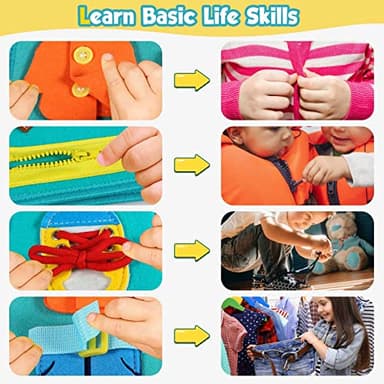 Winblo Toddler Busy Board - Montessori Toys for Toddler Boy Birthday Gift, Educational Learning Sensory Busy Book for Toddlers Boys, Airplane Car Travel Activities Toy for Toddlers - Image 4