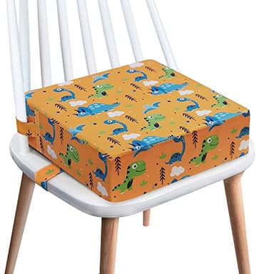 Toddler Booster Seat for Dining Table - 4in Cushion, Portable Booster for Baby, Adjustable Kids Chair Height, Washable Seat Pad Mat - Image 1