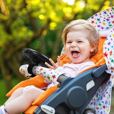 Accmor Stroller Steering Wheel Toy, Pretend Driving Simulated Steering Wheel for Baby Stroller Shopping Carts, Universal Detachable Funny Stroller Toy Attachment Accessories - Image 3