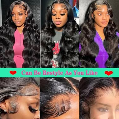Body Wave Lace Front Wigs Human Hair 13x6 Lace Front Wigs Human Hair 200% Density 26 Inch 13x6 HD Lace Frontal HumanHair Wigs for Black Women With BabyHair - Image 6