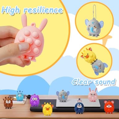 24 Pcs Party Favors for Kids, 3D Animal Pop Fidget Toys Bulk, Sensory Bath Suction Toys for Toddlers, Carnival Treasure Classroom Prizes Box Toys, Fidget Stocking Stuffers Birthday Party Gifts - Image 4