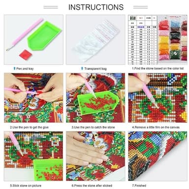 Ohhvvow Cross Flowers Diamond Art Painting Kits for Adults, 14x14 Inch Full Drill DIY 5D Diamond Painting Kits with Tools, Home Decor Craft for Relaxation & Stress Relief - Image 6