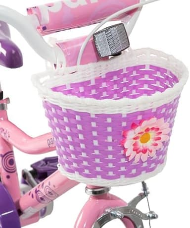 JOYSTAR Paris Girls Bike for Ages 3-8 Years Old, 14 16 18 Inch Kids Bike with Training Wheels, Basket and Handbrake, Multiple Colors - Image 5