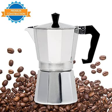 Primula Classic Stovetop Espresso and Coffee Maker, Moka Pot for Italian and Cuban Café Brewing, Greca Coffee Maker, Cafeteras, 6 Espresso Cups, Silver - Image 10