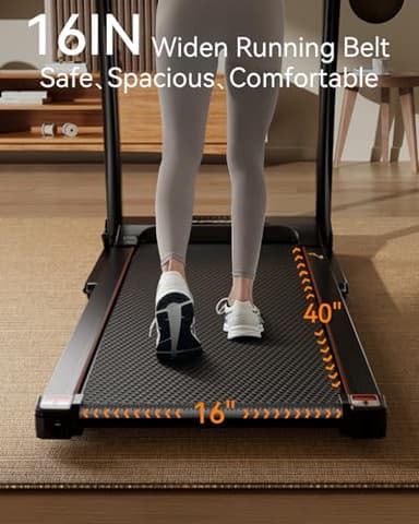 Treadmill for Home, 3.0HP Folding Treadmill with Incline, 300 lbs Capacity, Bluetooth & Heart Rate Sensor, Space-Saving Design - Image 5