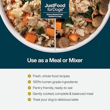 JustFoodForDogs JustFresh Home-Cooked Chicken Dog Food with No Preservatives, Resealable Packaging, Human Grade Wet Dog Food, 12 oz - 7 Pack - Image 2